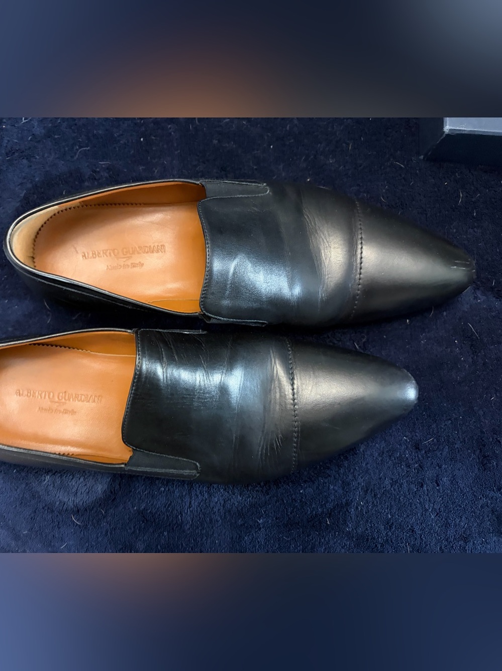 Alberto Guardian Black Leather Slip-On Loafers